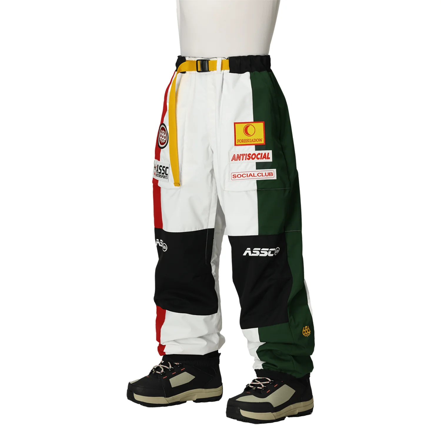 686 Anti Social Social Club Men's F1 Shell Pant 2026 White Colorblock