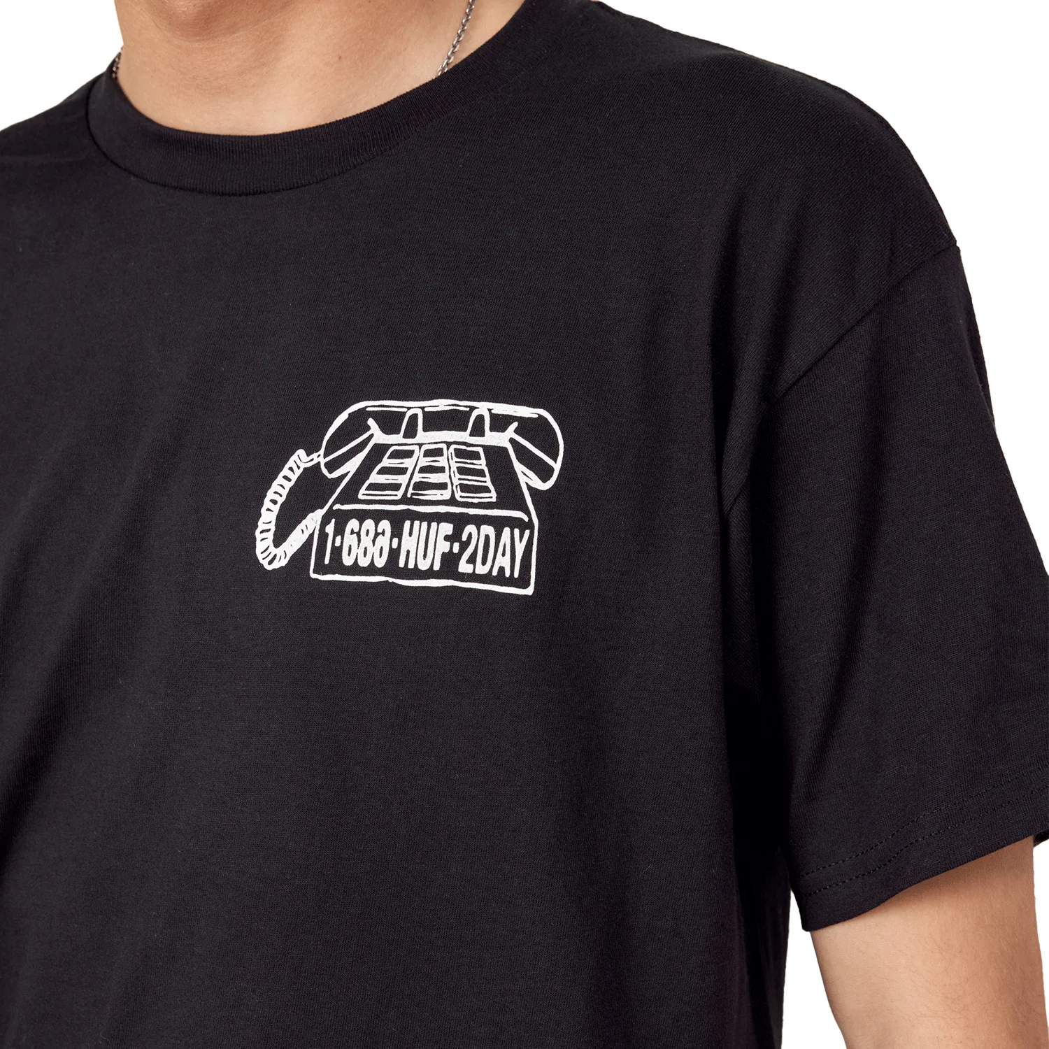 686 Huf 2 Day Heavyweight Premium Short Sleeve T-Shirt Huf Black - Image 4