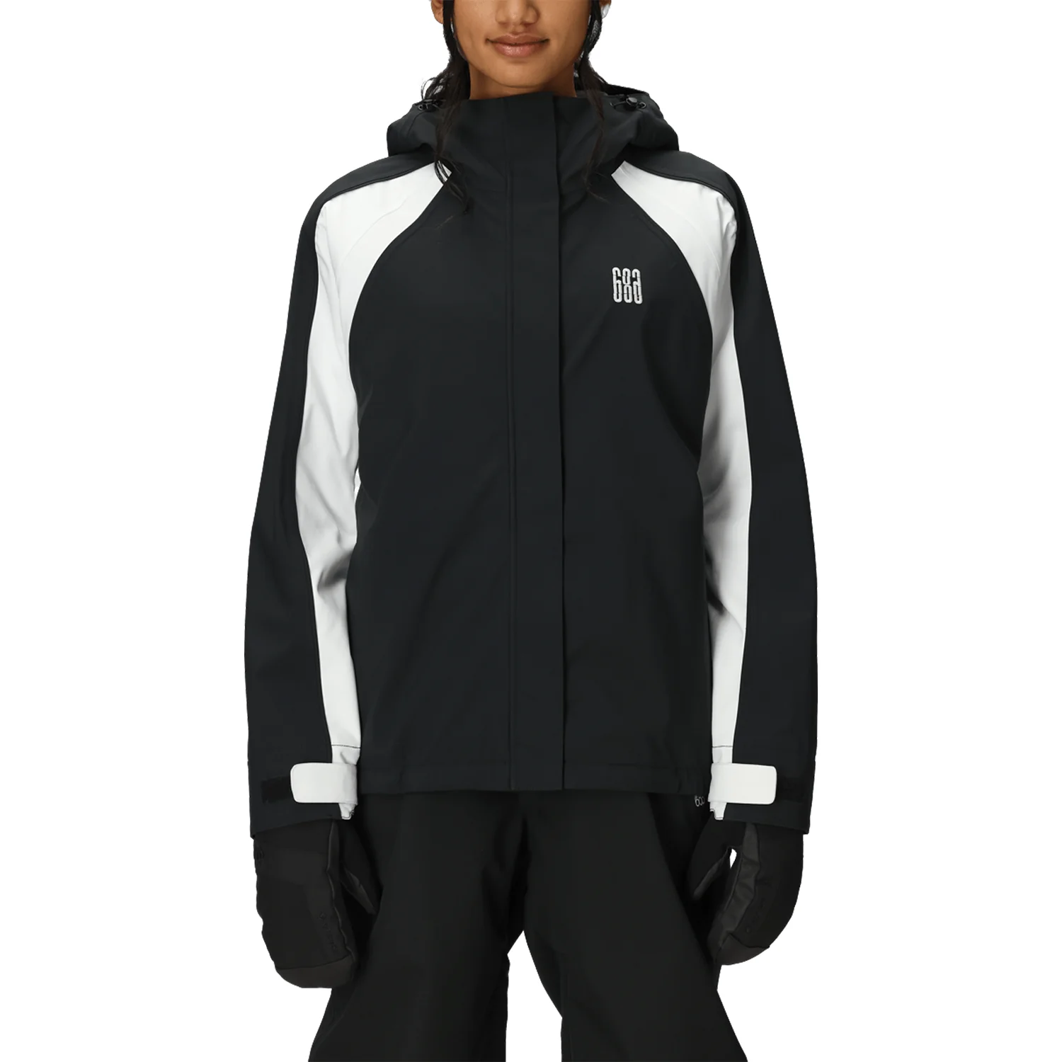686 Women's Hologram Shell Jacket 2026 Black Colorblock - Image 2