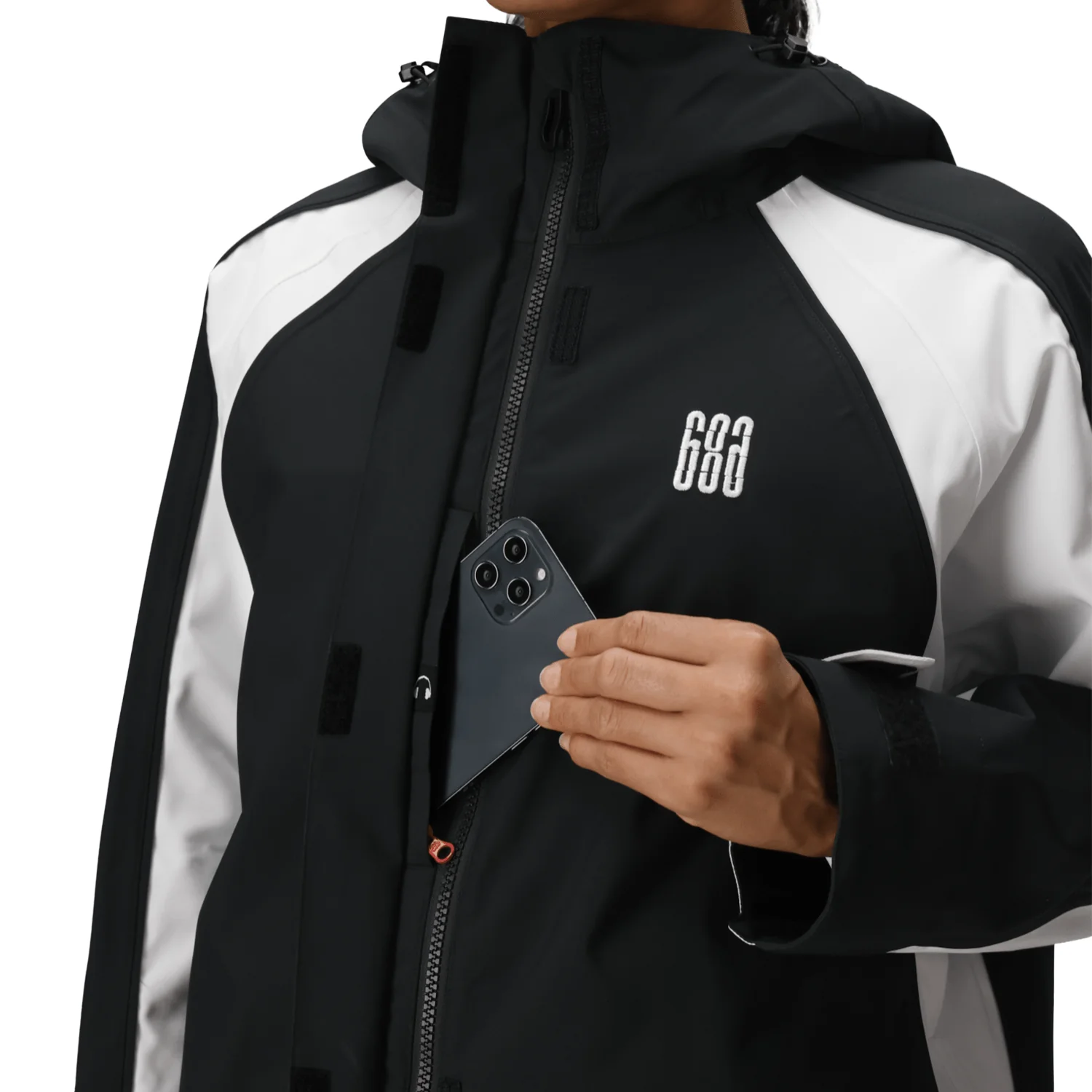 686 Women's Hologram Shell Jacket 2026 Black Colorblock - Image 5