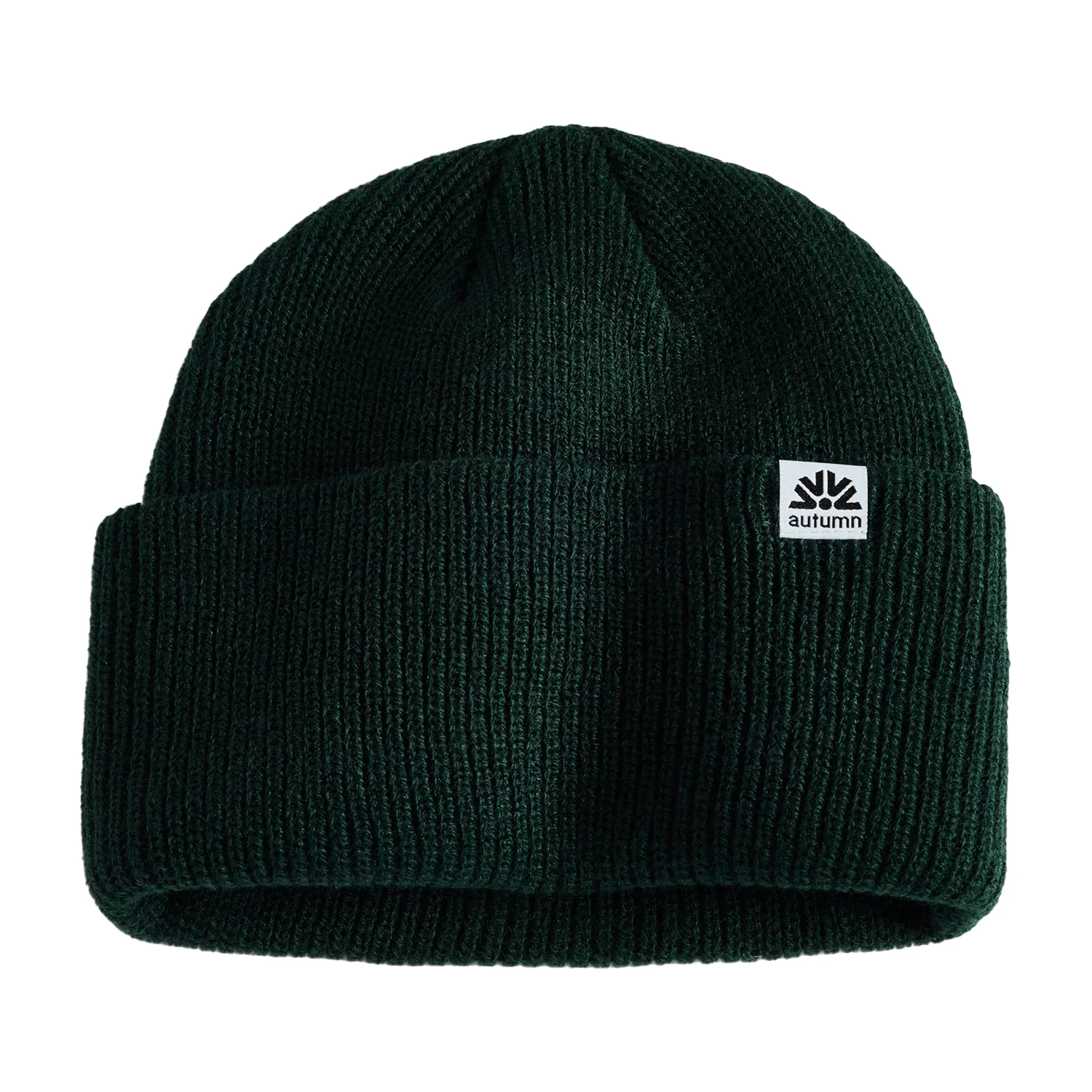 Autumn Simple High Cuff Beanie Trek Green