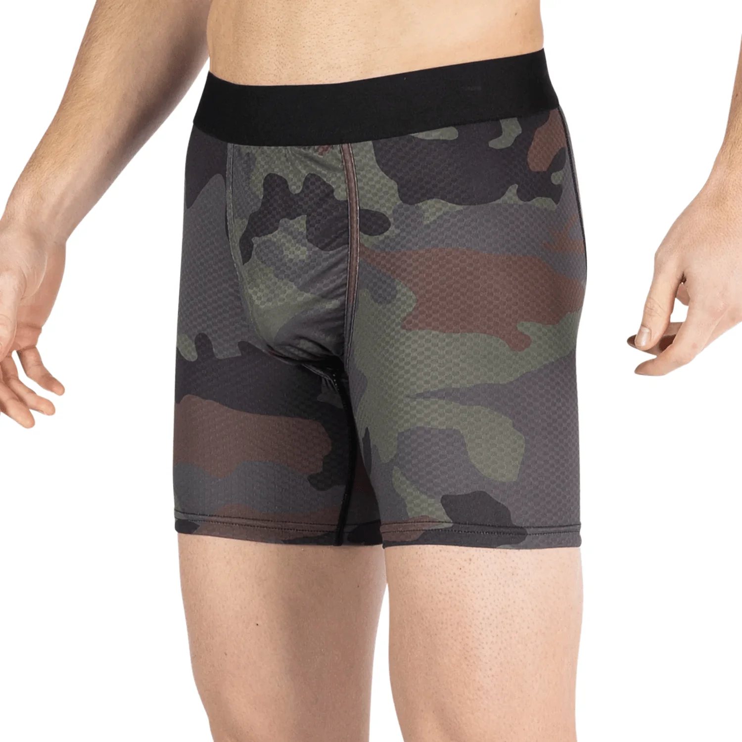 BN3TH Men's Pro Agua x Boxer Brief Basecamp Camo-Woodland - Image 3