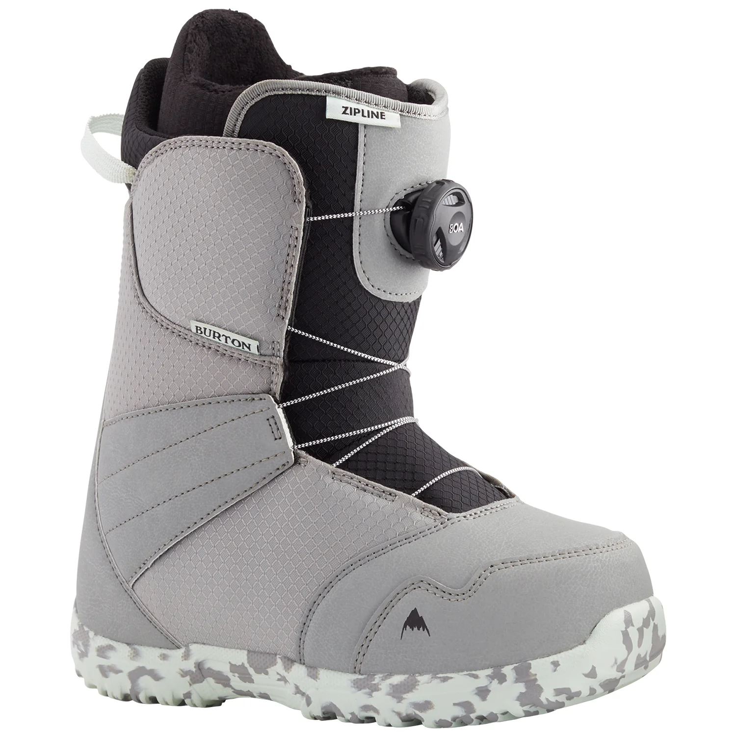 Burton Youth Zipline BOA Snowboard Boots 2024 Gray/Neo-Mint