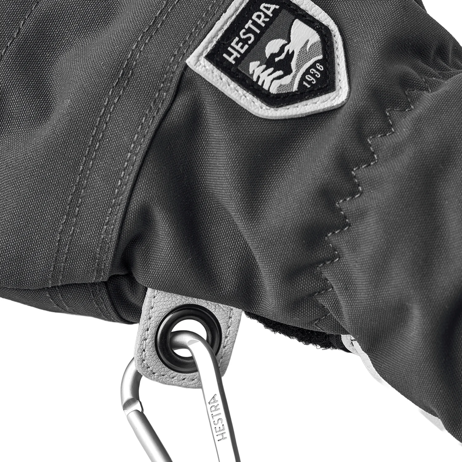 Hestra Men's Leather Heli 3-Finger Mitt Grey - Image 3