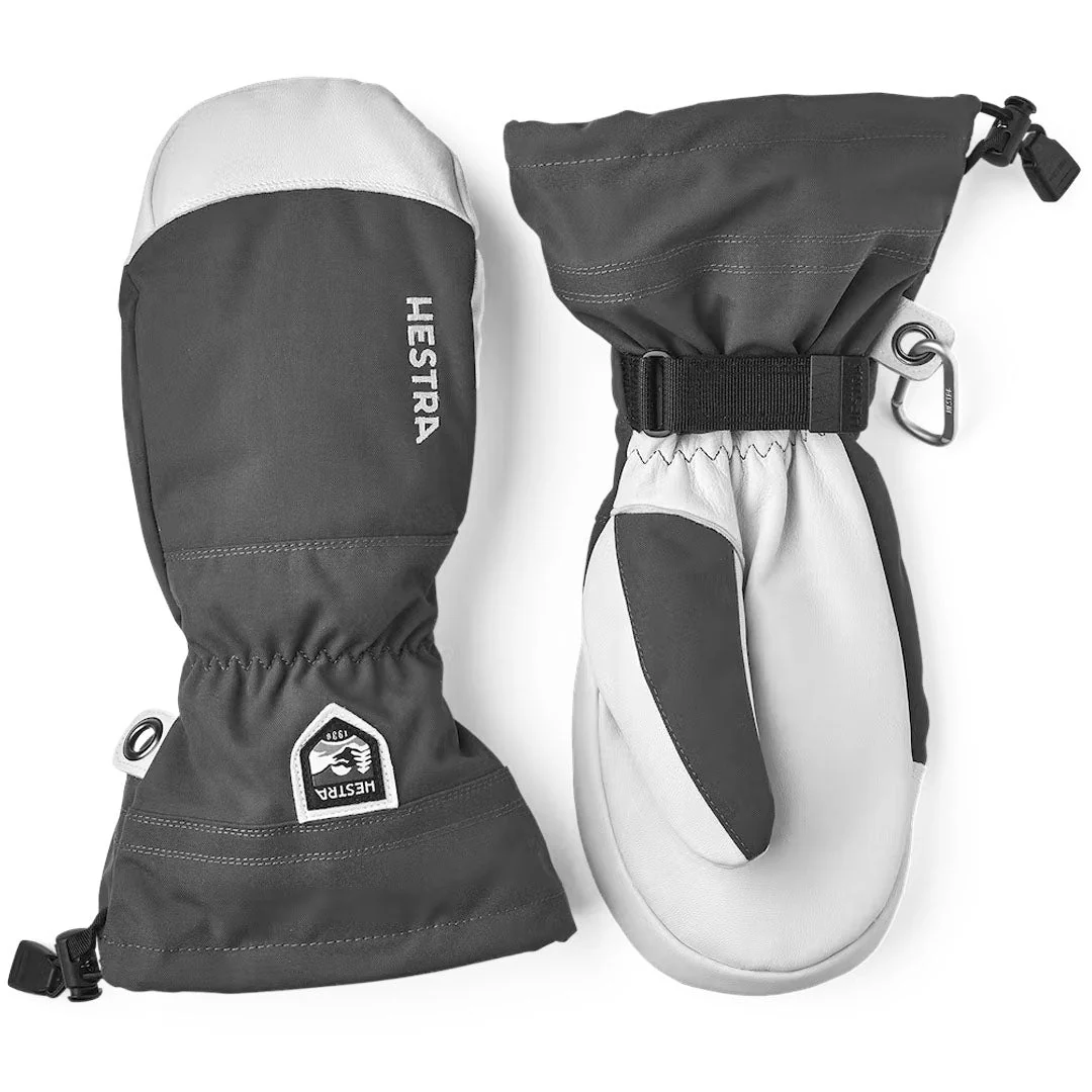 Hestra Men's Leather Heli Ski Mitt Grey