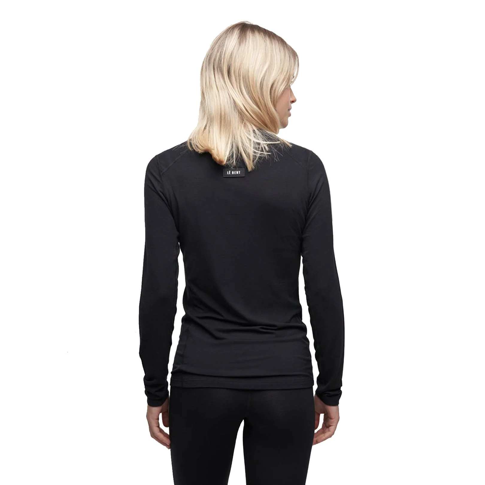Le Bent Women's Core 200 Lightweight Crew Top 2025 Black - Image 3