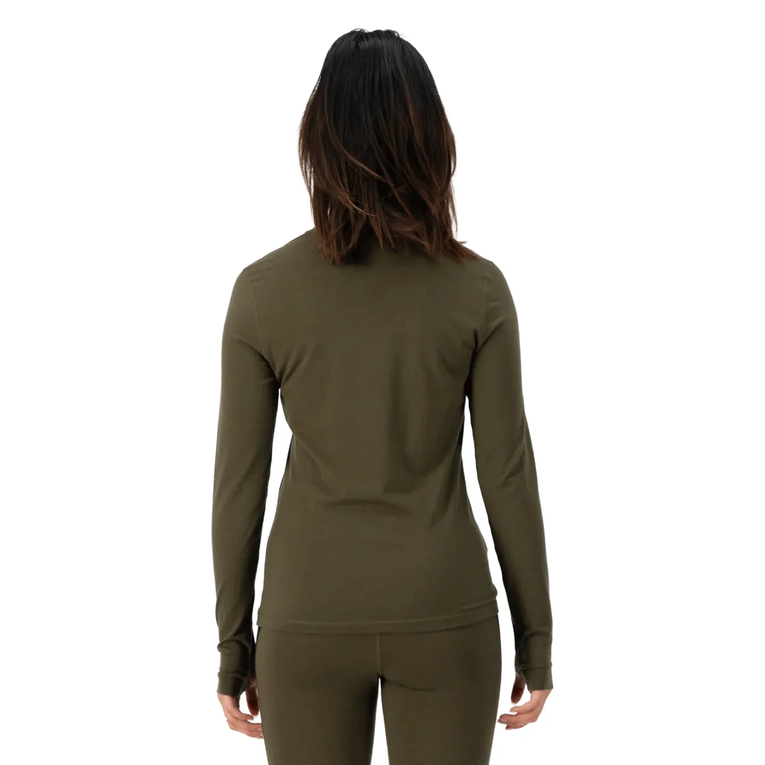 Mons Royale Women's Cascade Merino Long Sleeve Base Layer 2026 Dark Olive - Image 2