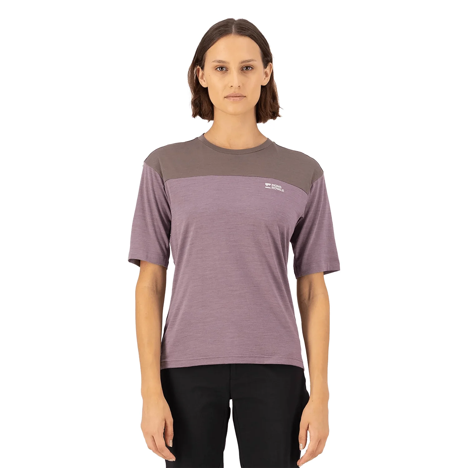 Mons Royale Women's Diversion Merino S/S Bike Jersey Mauve/Iron