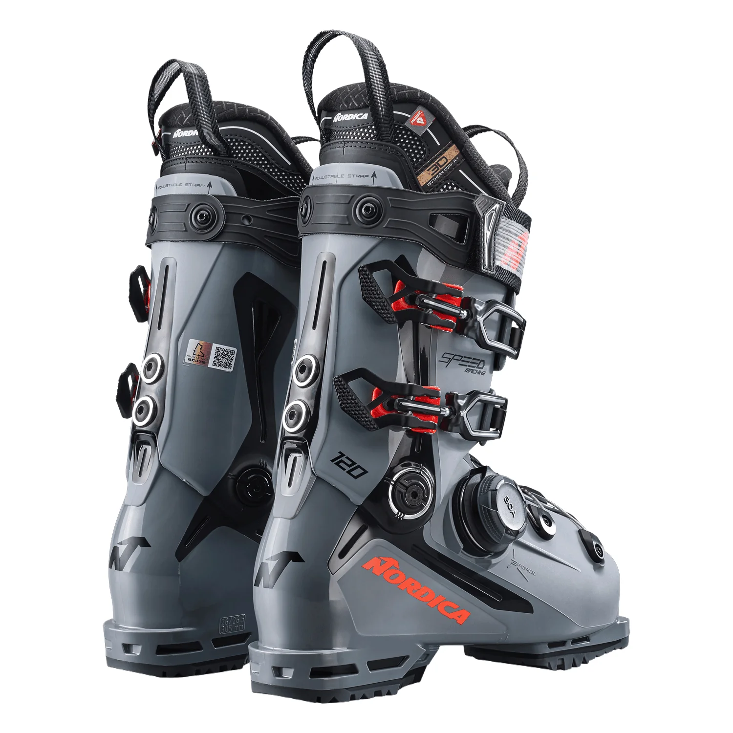 Nordica Speedmachine 3 120 BOA Ski Boot 2026 Grey/Black/Red - Image 2