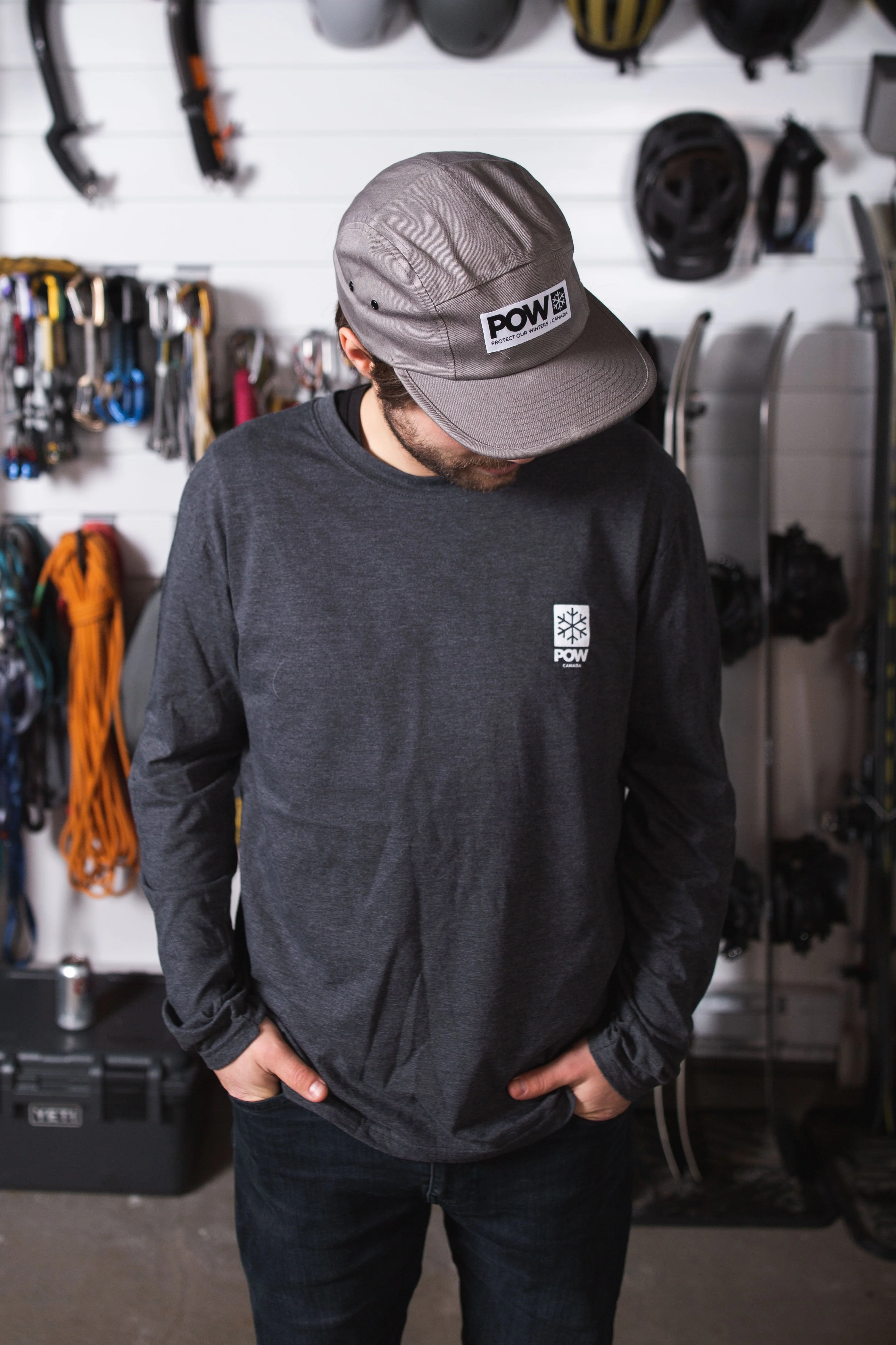 POW Canada Snowflake Long Sleeve Charcoal - Image 4