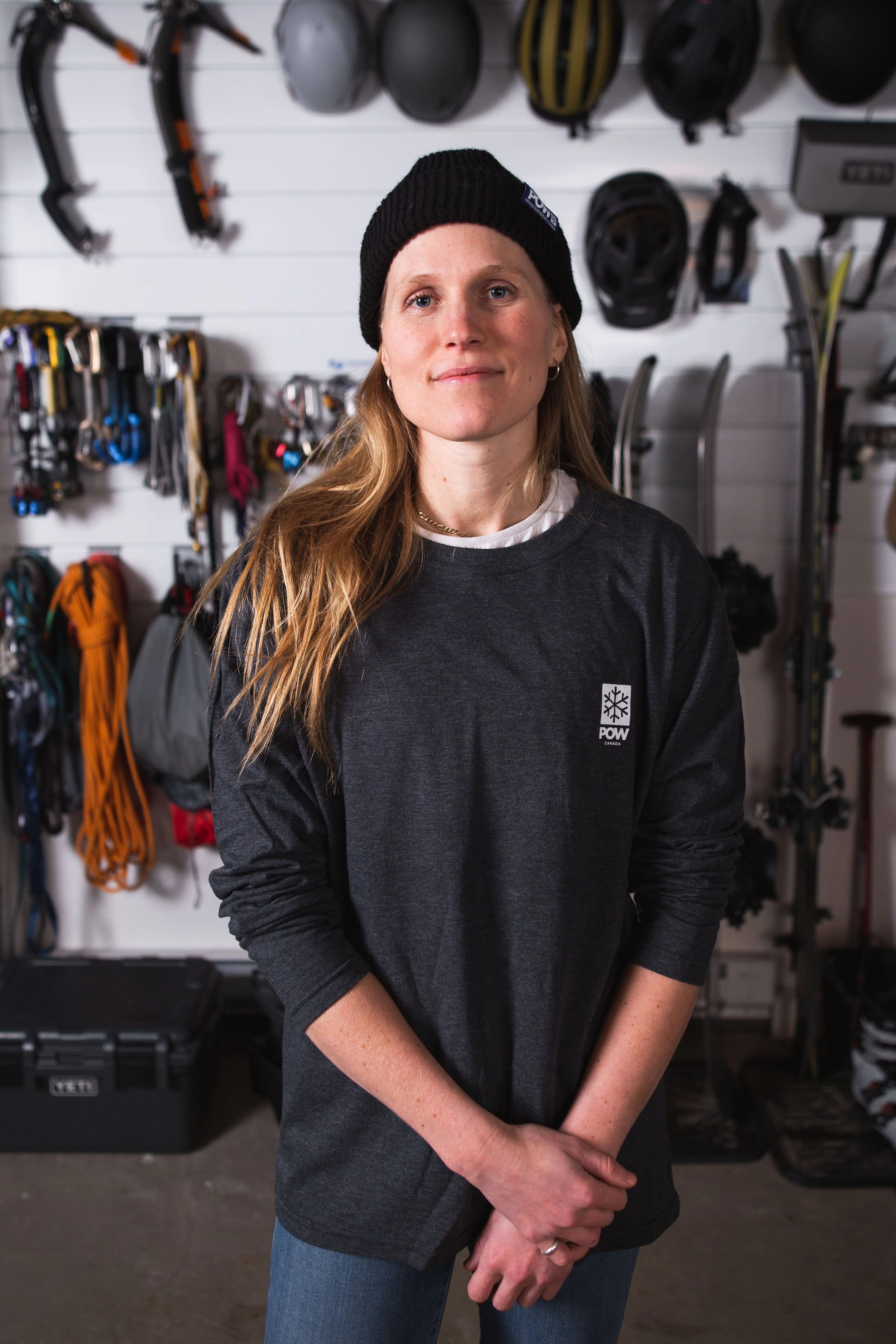 POW Canada Snowflake Long Sleeve Charcoal - Image 5