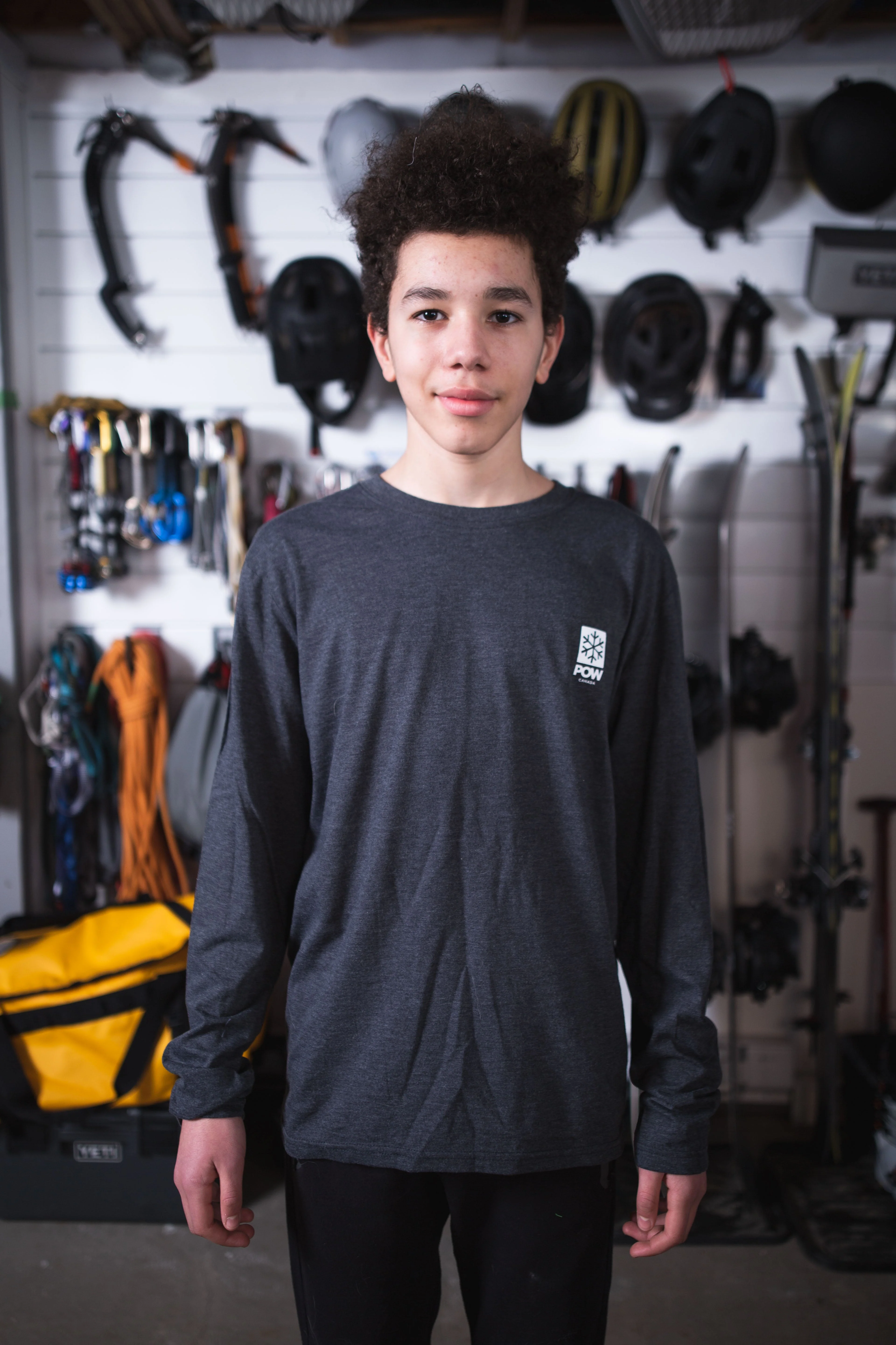 POW Canada Snowflake Long Sleeve Charcoal - Image 6