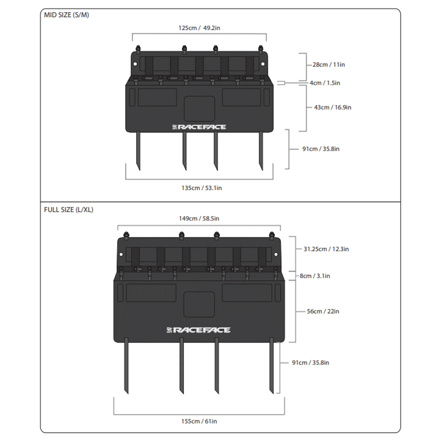 Race Face T2 Full Tailgate Pad Black - Image 3