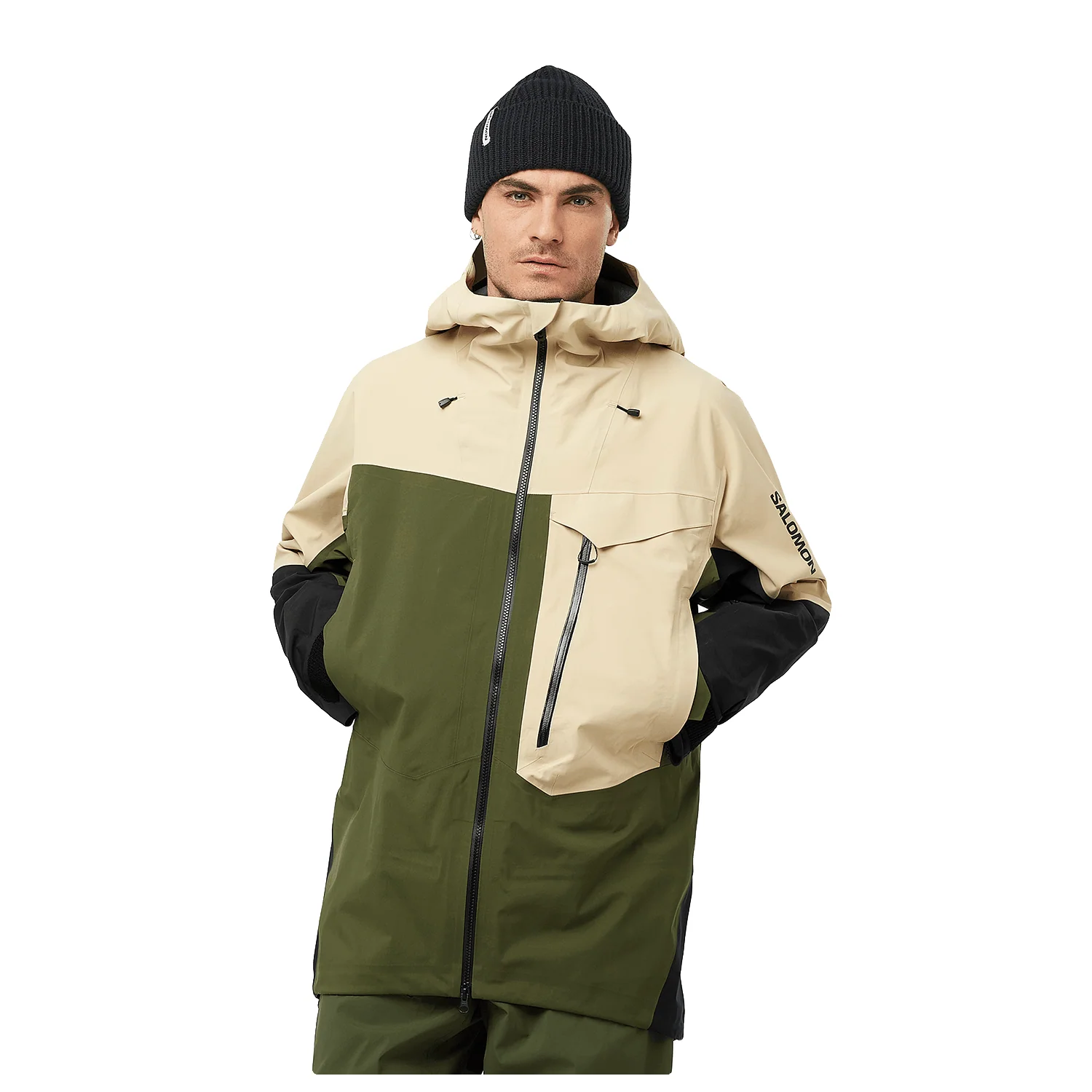 Salomon Men's Moon Patrol Evo Gore-tex Jacket 2025 White Pepper/Green