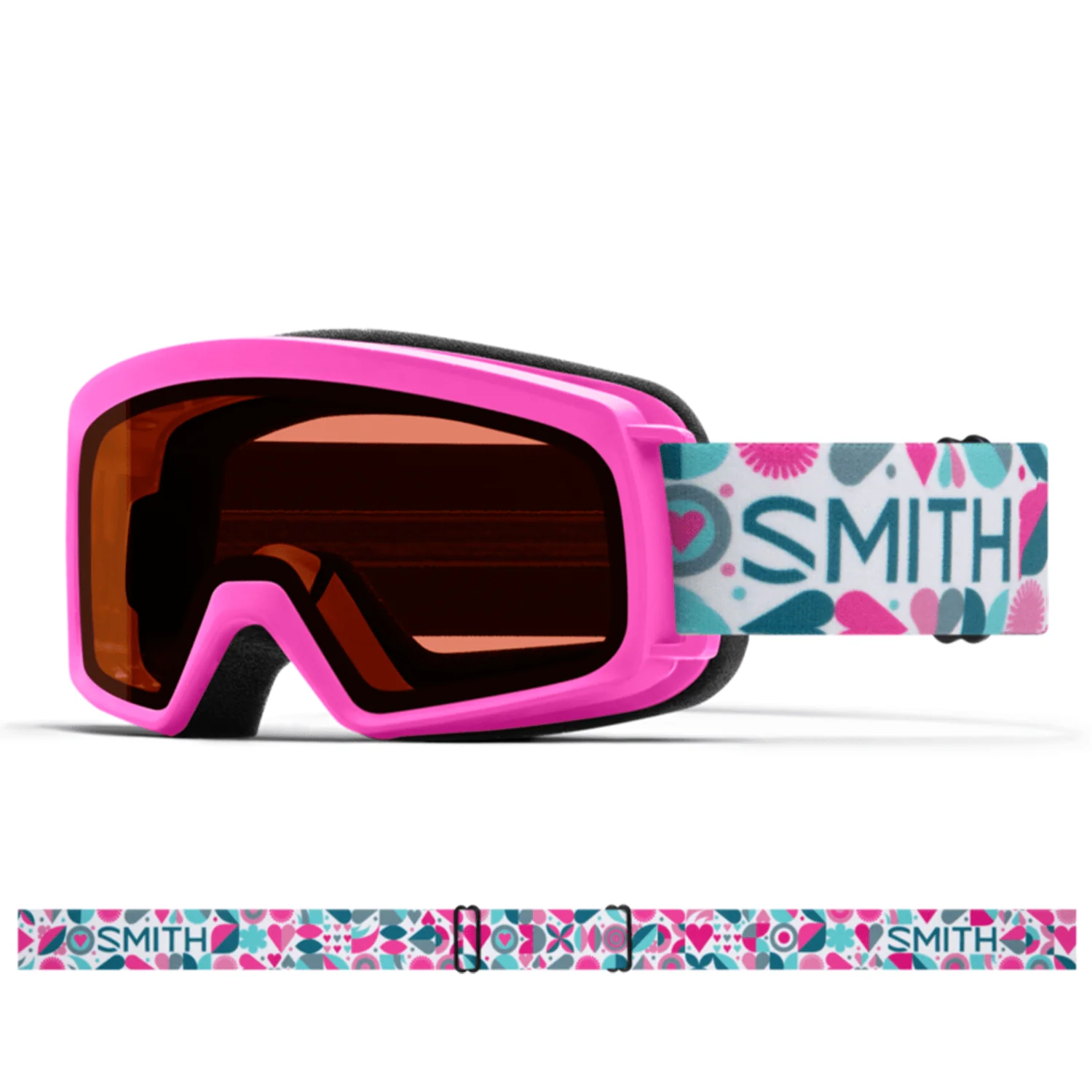 Smith Rascal Goggles Vivid Pink Hearts/RC36
