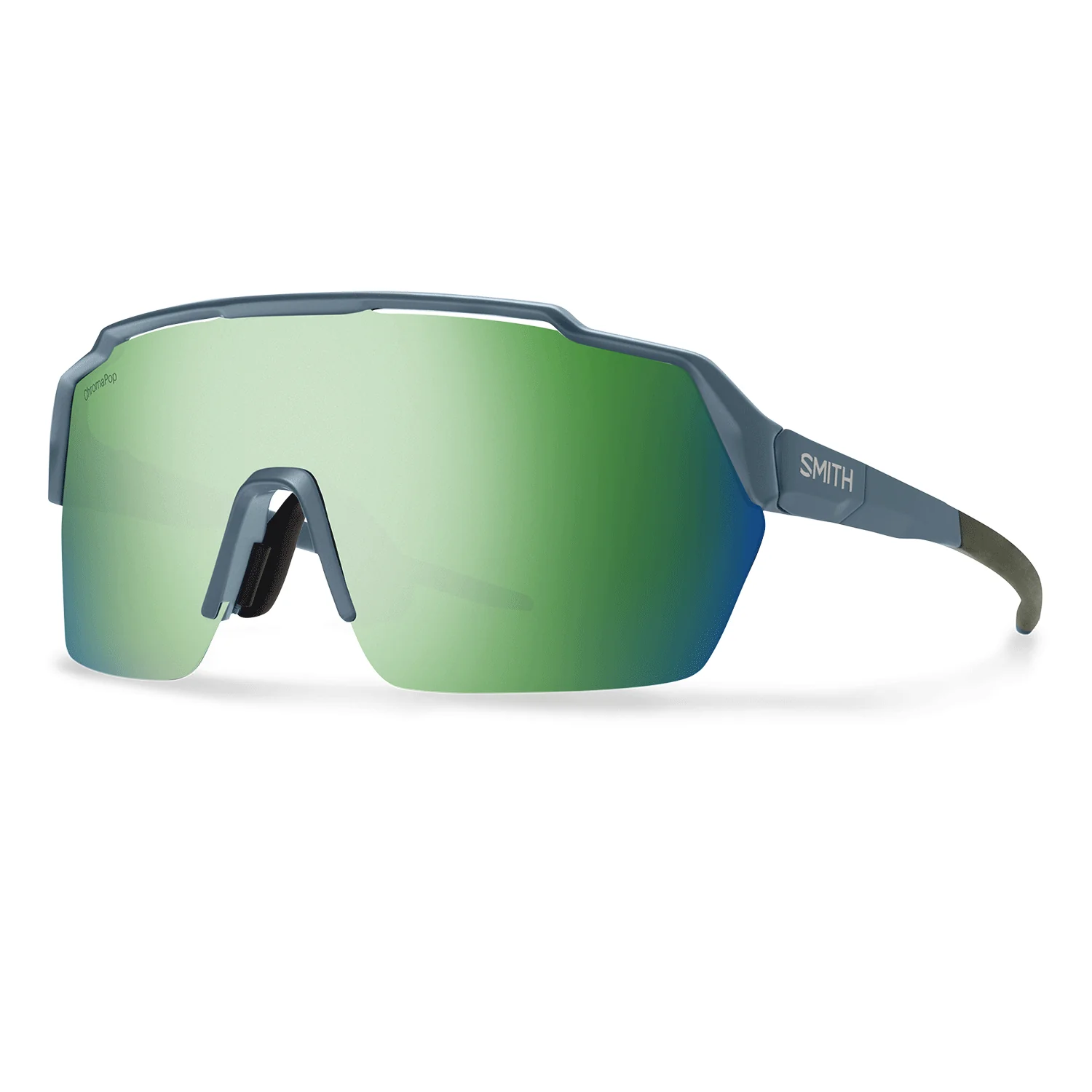 Smith Shift Split MAG Sunglasses Matte Stone Moss/ChromaPop Green Mirror + Clear