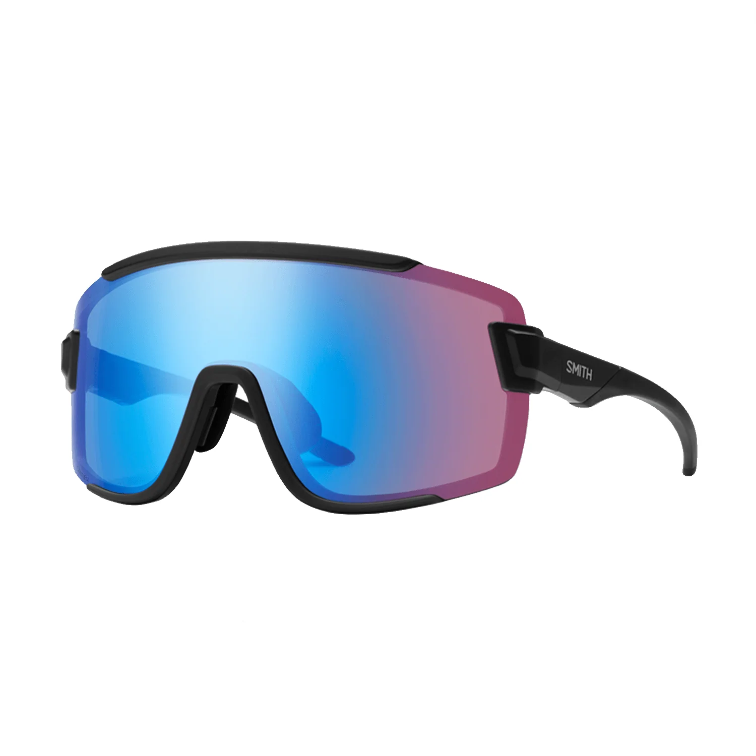 Smith Wildcat Sunglasses Matte Black/ChromaPop Low Light Rose Blue Mirror + Clear