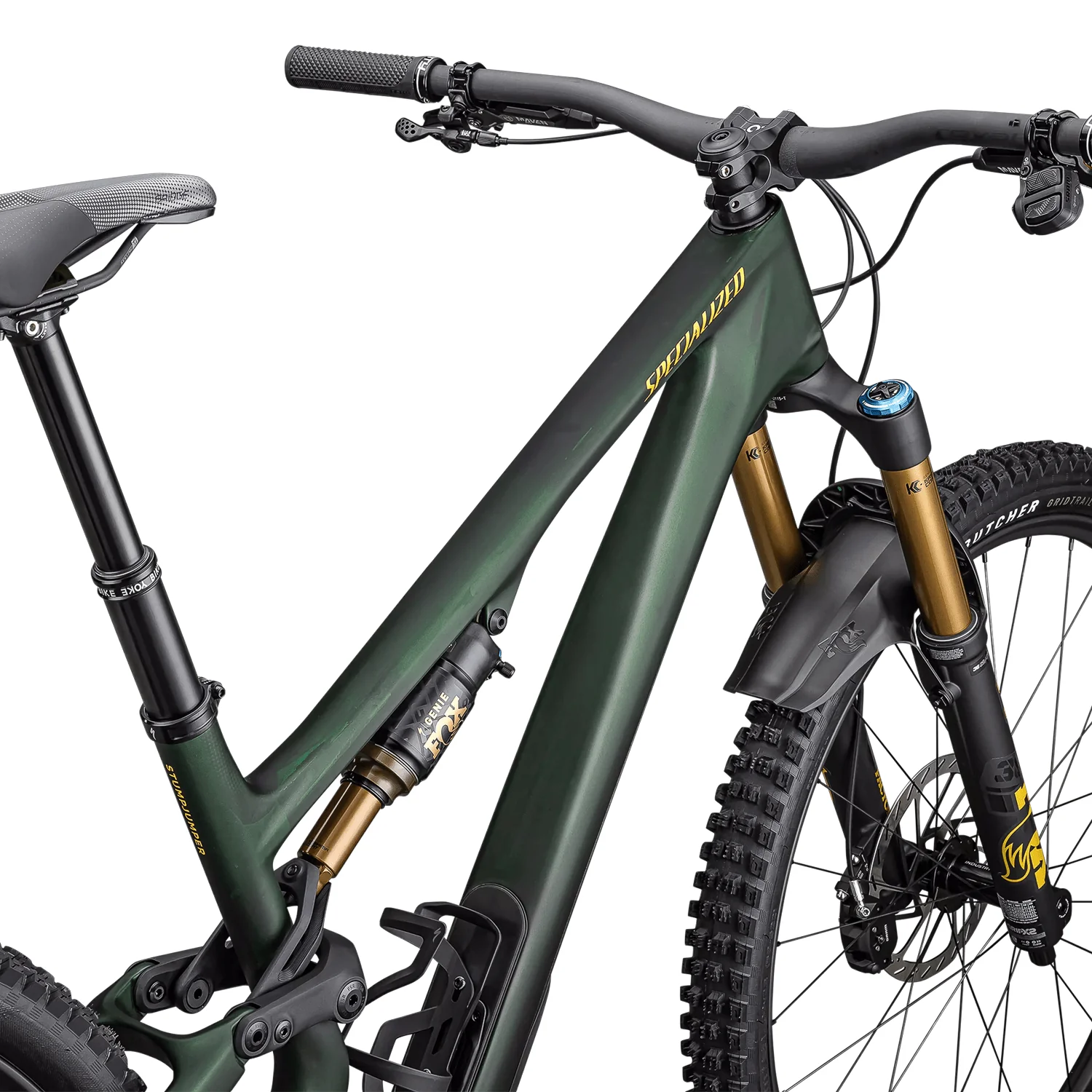 Specialized Stumpjumper 15 Pro Bike 2025 Gloss Satin Green Tint/Gunmetal/Satin Metallic Sulphur - Image 3