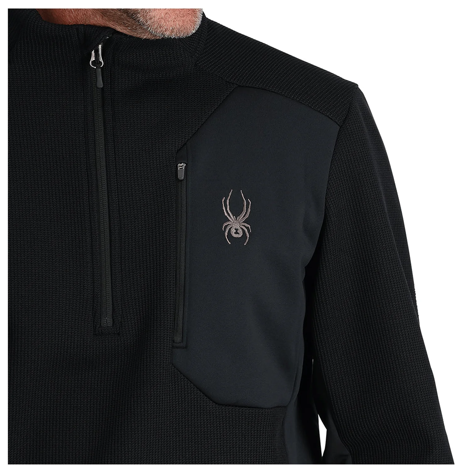 Spyder Men's Bandit 1/2 Zip Sweater 2026 Black - Image 4