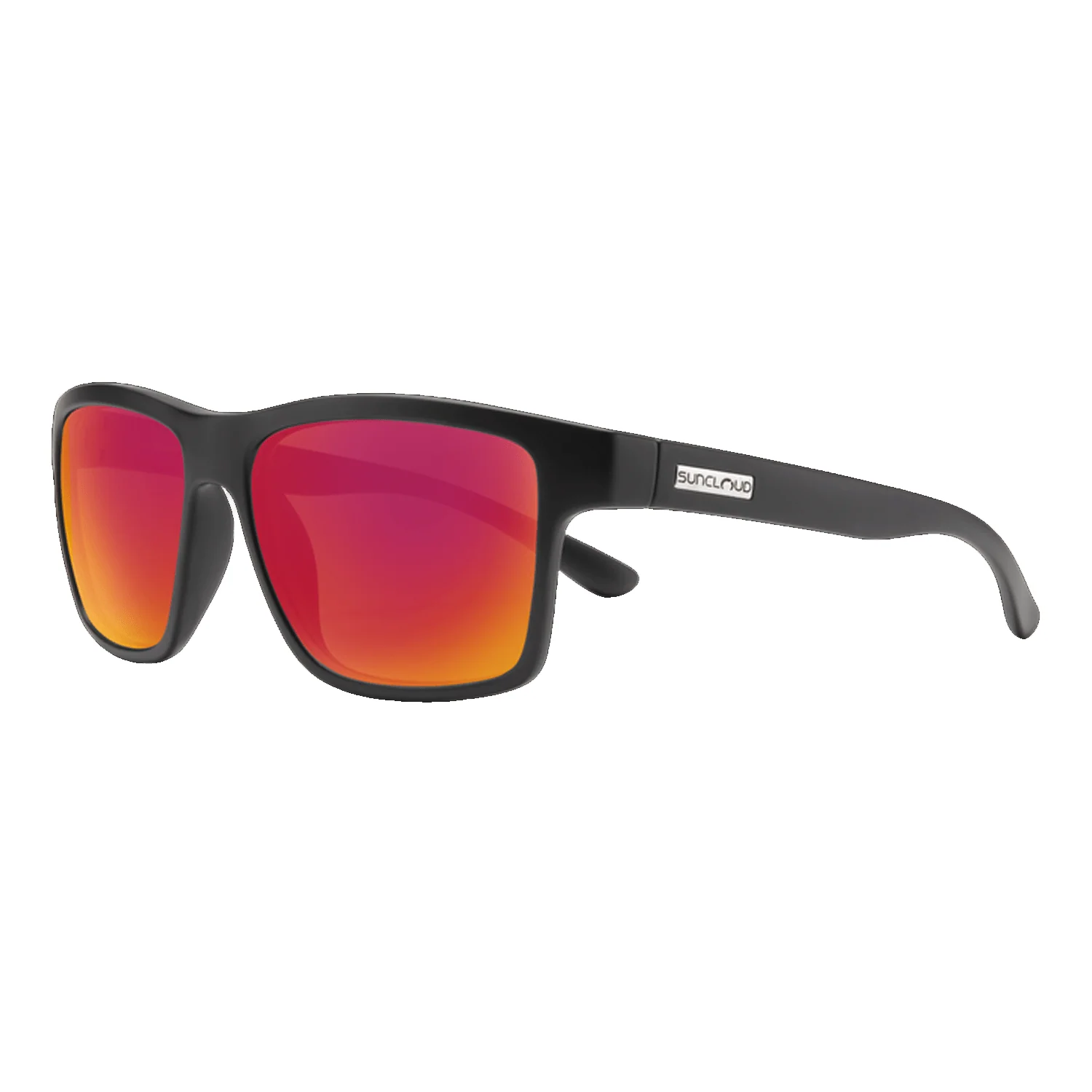 Suncloud A-Team Sunglasses Matte Black/Polar Red Mirror