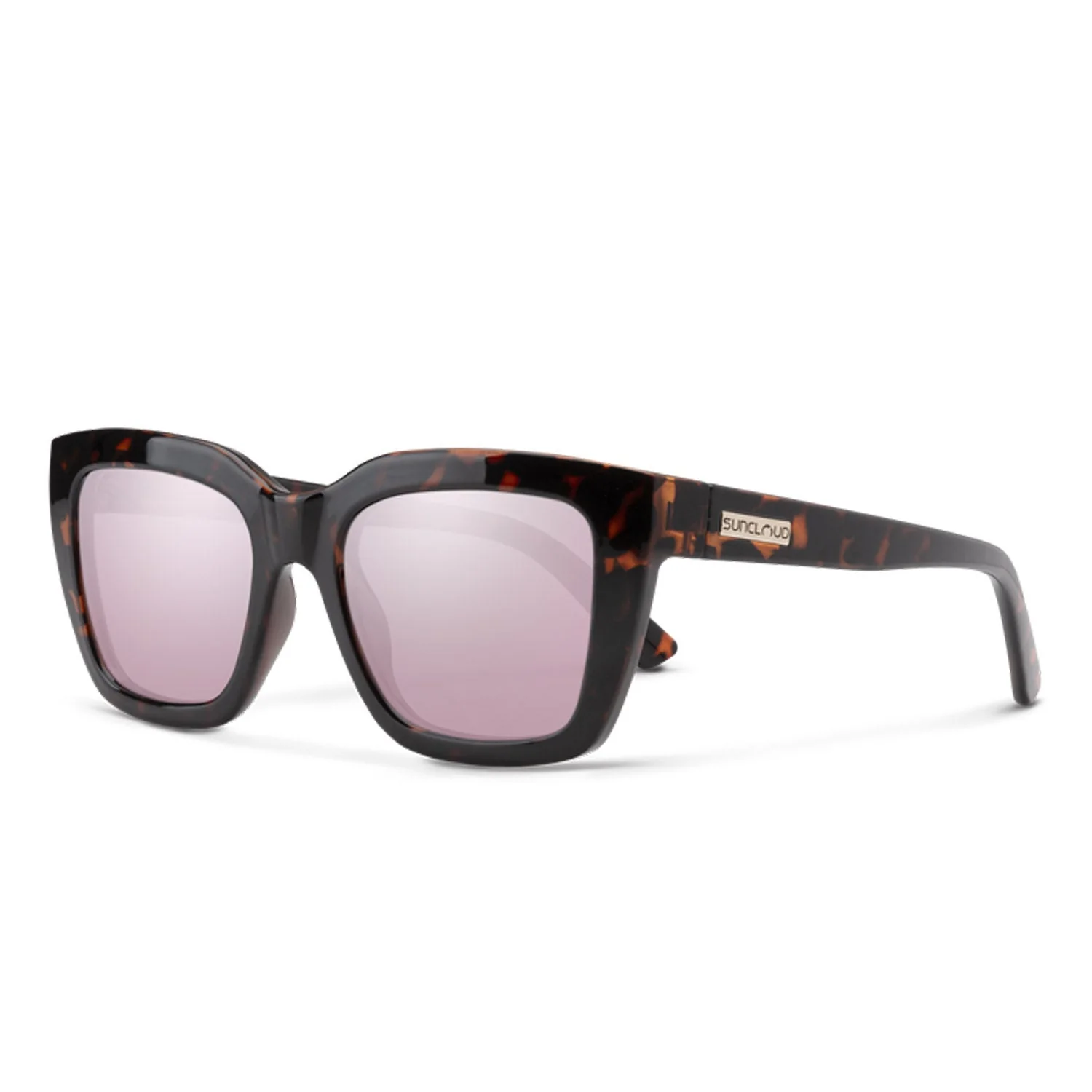 Suncloud Marion Sunglasses Tortoise/Polarized Pink Gold Mirror