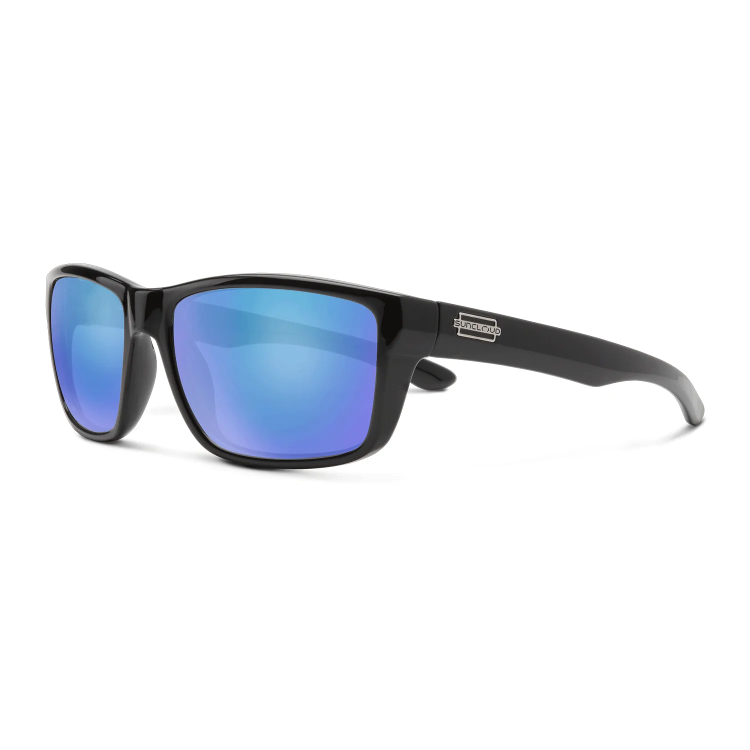 Suncloud Mayor Sunglasses Black/Polarized Blue Mirror