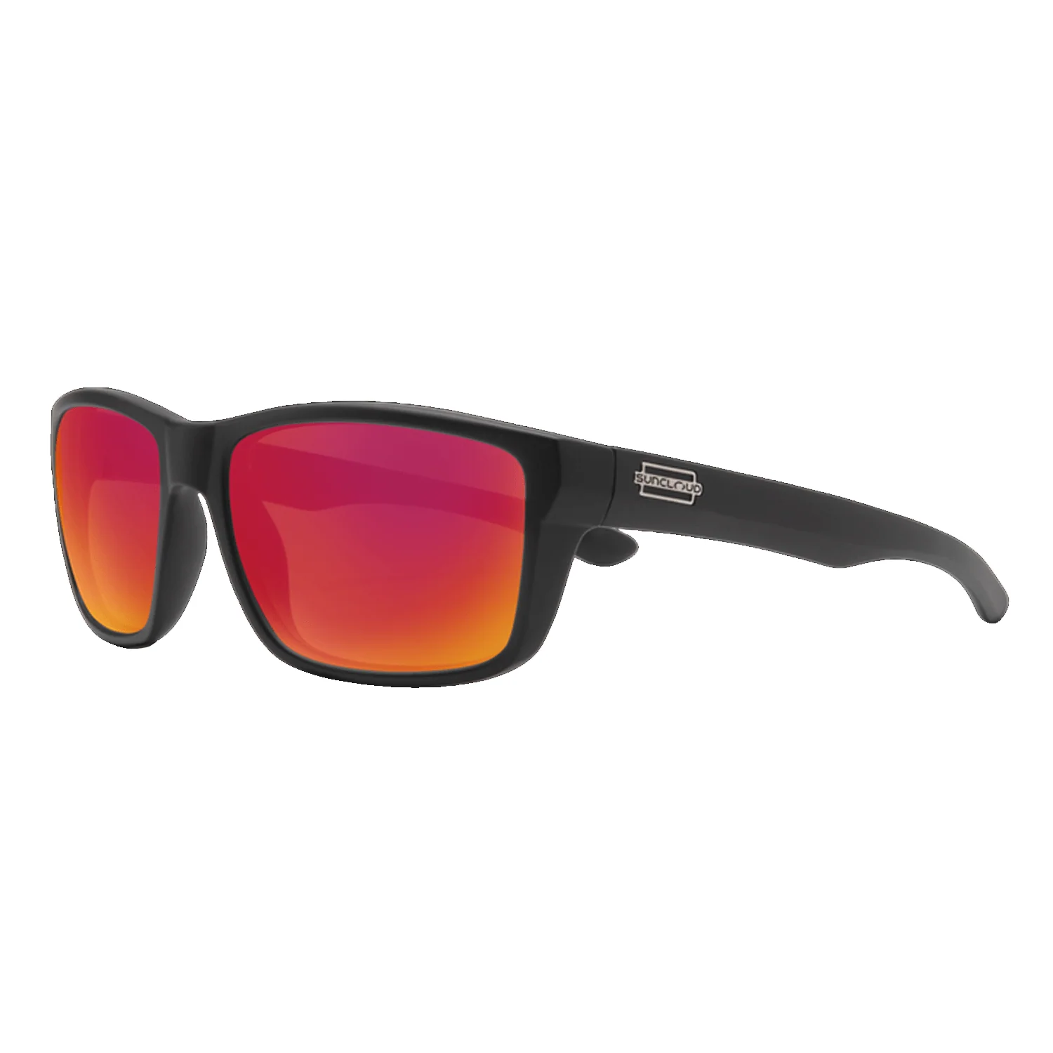 Suncloud Mayor Sunglasses Matte Black/Polar Red Mirror